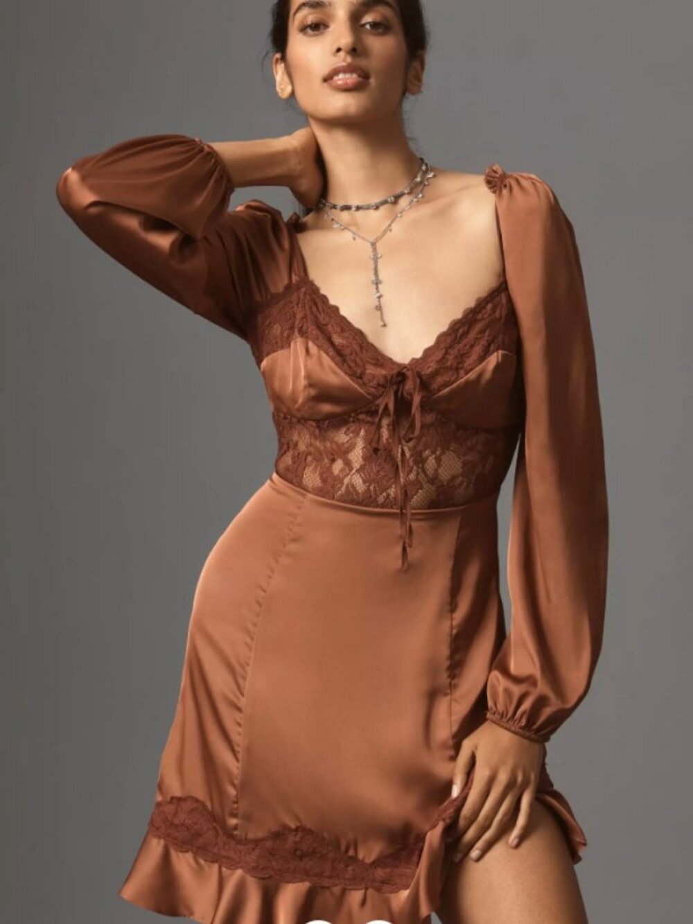NWT Anthropologie Silky Lace Mini Dress